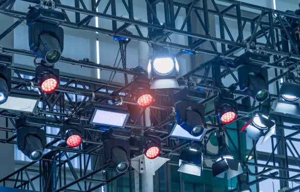 istock LED stage lighting fixtures at the show 2100664355