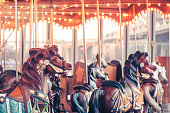 Close up of Carousel in DUMBO Brooklyn