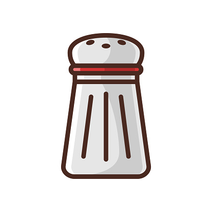Illustration of Salt Shaker Filled Color Icon - Fast Food Icon Set Vector Illustration Design.