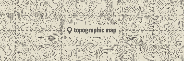 Topographic Screen Topographic Map With Contour Lines Geographic Terrain Grid Relief ...