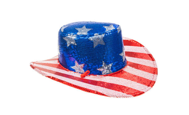 istock Patriotic American flag cowboy hat 2100735117