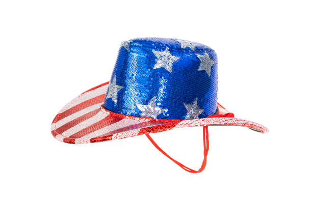 istock Patriotic American flag cowboy hat 2100735628