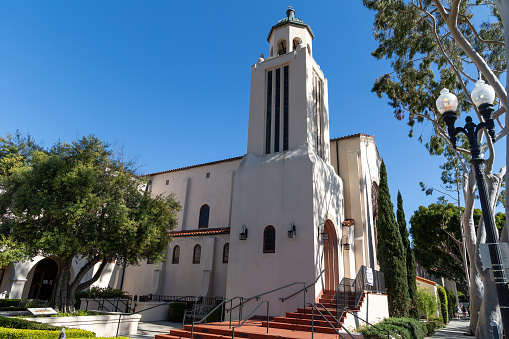 The Laguna Presbyterian Church is a Protestant church located in Laguna Beach, California. The photo was taken in March 2024.