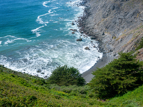 California State Route 1 Coast Road trip view in Spring time