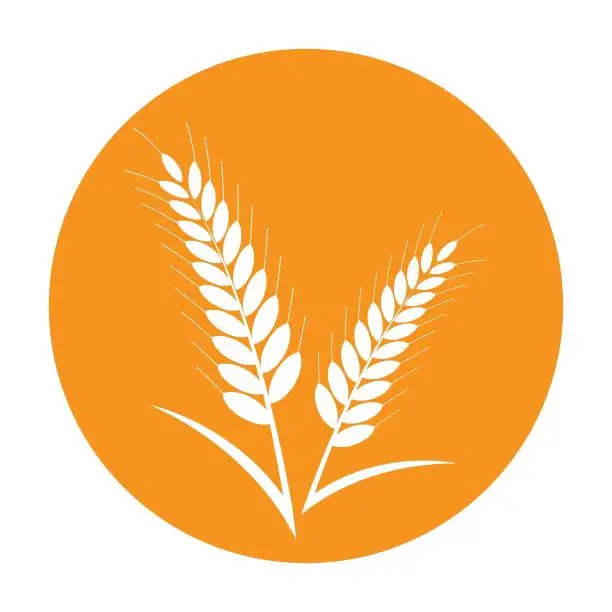 Vector illustration of wheat logo in tiger circle vector
