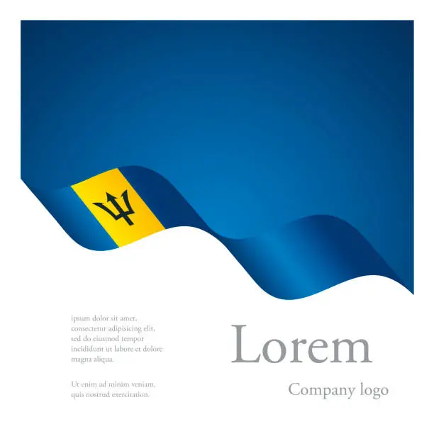 Vector illustration of New brochure abstract design modular pattern of wavy flag ribbon of Barbados