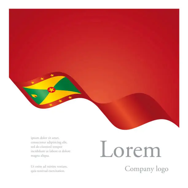 Vector illustration of New brochure abstract design modular pattern of wavy flag ribbon of Grenada