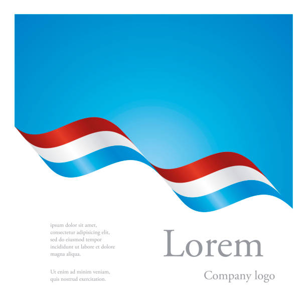 nowa broszura abstrakcyjny projekt modułowy wzór falistej wstążki flagowej luksemburga - ribbon powder blue isolated on white isolated stock illustrations