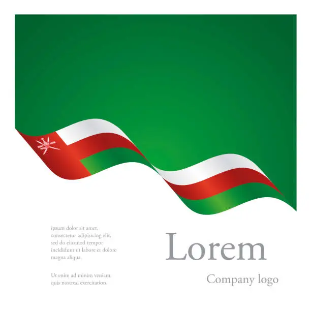 Vector illustration of New brochure abstract design modular pattern of wavy flag ribbon of Oman