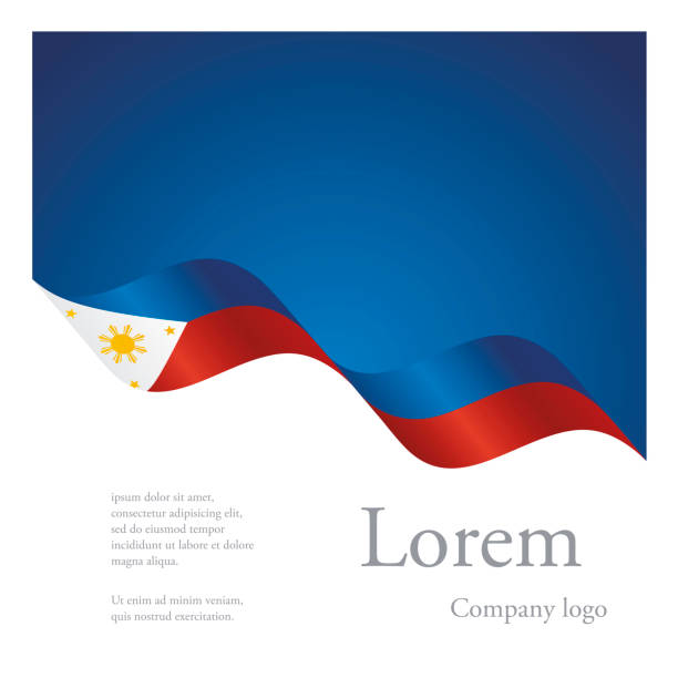 nowa broszura abstrakcyjny projekt modułowy wzór falistej wstążki flagowej filipin - philippines flag vector illustration and painting stock illustrations