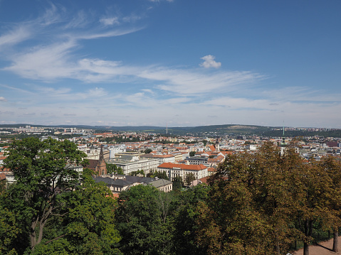 Aerial view of the city in Brno, Czech Republic