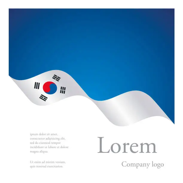 Vector illustration of New brochure abstract design modular pattern of wavy flag ribbon of South Korea