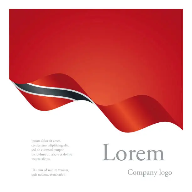 Vector illustration of New brochure abstract design modular pattern of wavy flag ribbon of Trinidad and Tobago