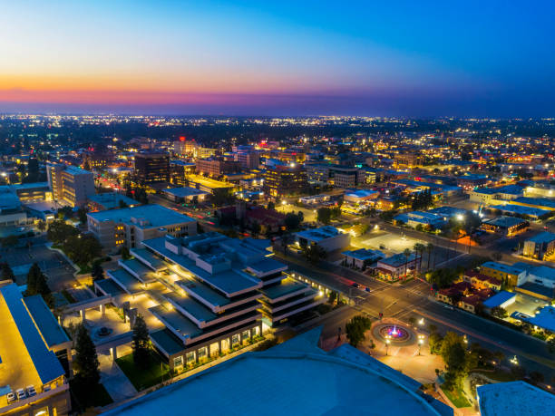 istock Bakersfield Aerial At Dusk 2100875373