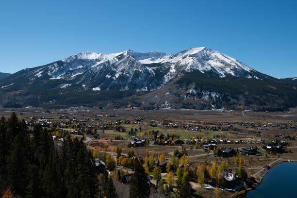 istock Aerial view of Crested Butte in the fall 2100893565