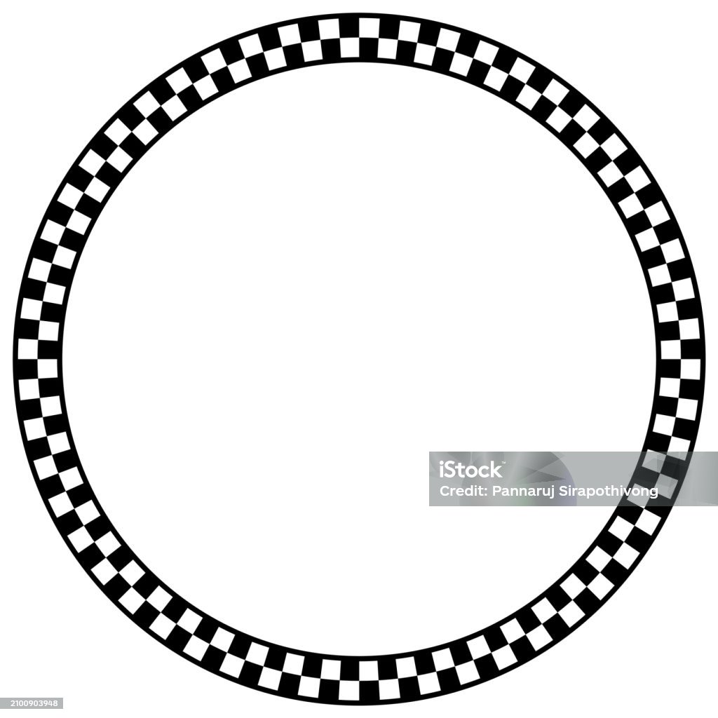 Check Pattern Circle Circle Shape Check Pattern Checkered Vector Vintage Frames Retro Badge ...