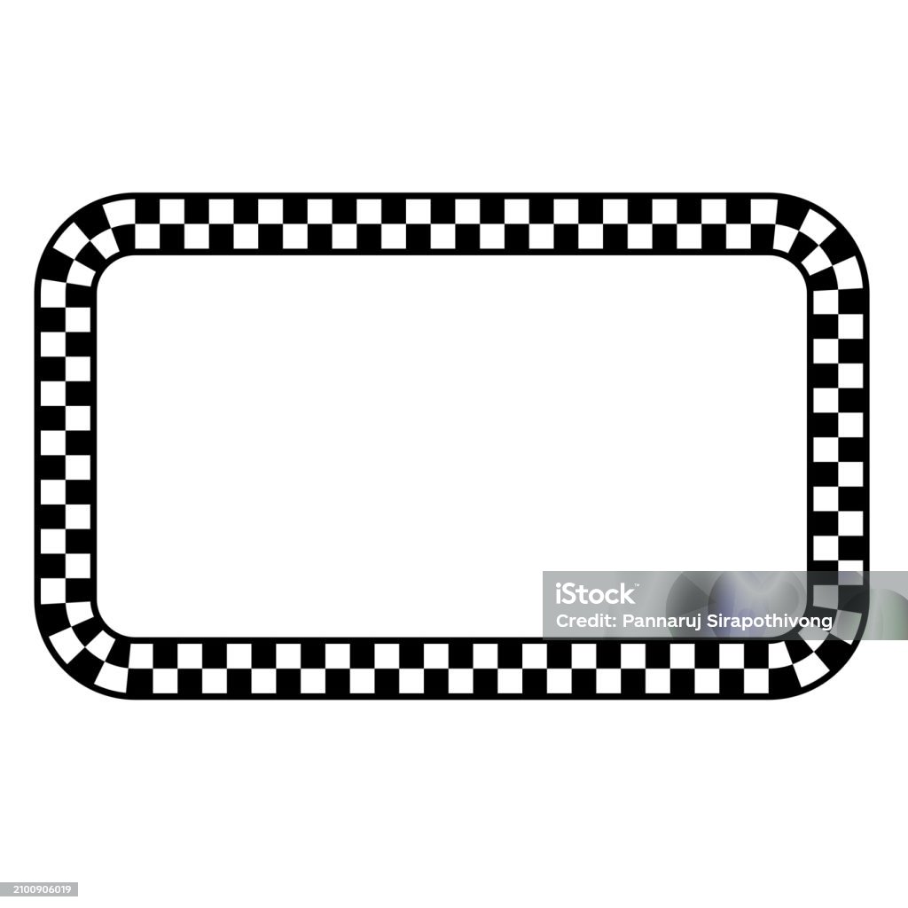 Long Checkerd Rectangle Rounded Rectangle Shape Check Pattern Checkered Vector Vintage Frames ...
