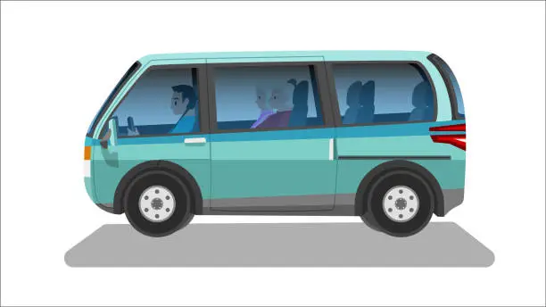 Vector illustration of Beside luxury of van car.