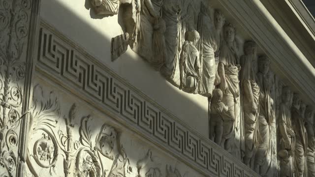 Altar of the Ara Pacis Augustae in Rome. (Altar of the Peace of Augustus).