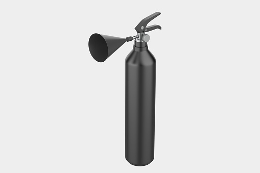 Matte Fire Extinguisher Mockup Isolated On White Background. 3d illustration