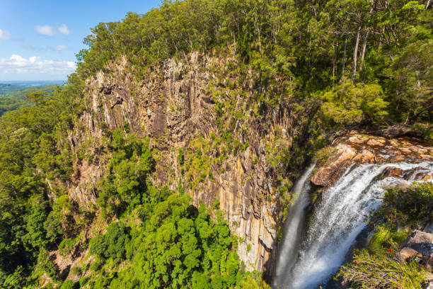 MacKenzie Falls cascading down rocky cliffs with long-exposure effect, Grampians National Park, River Gorge, Victoria, Australia