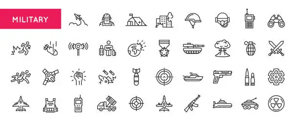 Vector illustration of Military Icons