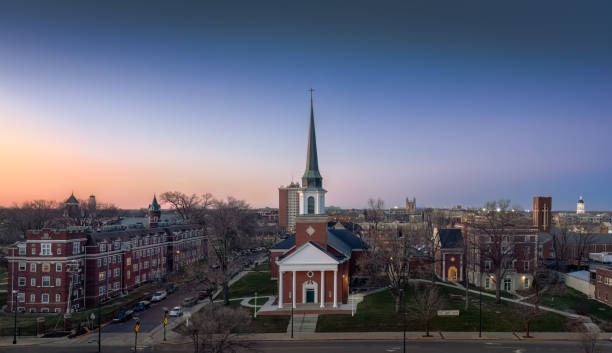 istock View of Midwestern town at sunrise 2101044718