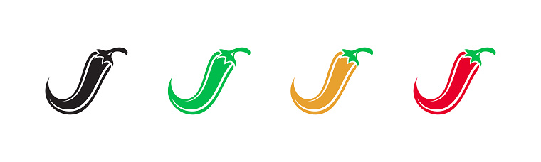 Pepper icons of chili spicy mild to hot, vector food spice icons. Chili pepper or jalapeno spicy level from mild to medium hot for burgers