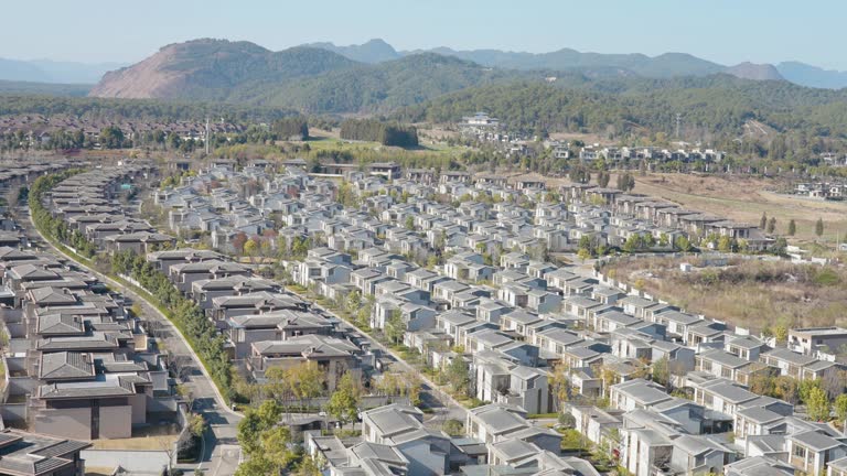 View of villa residential area,Yunnan,China.