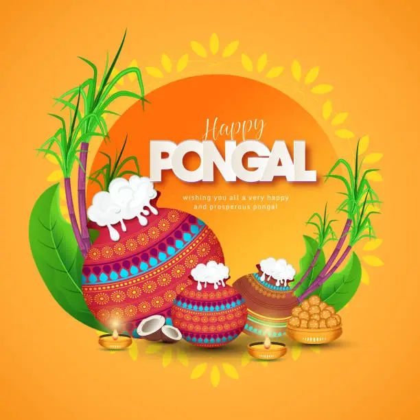 Vector illustration of Happy Pongal Design