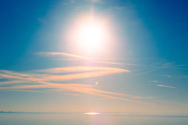 A beautiful spring skies in Northern Europe. Sky above with clouds.