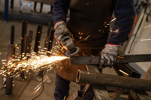 Metalworker in a factory