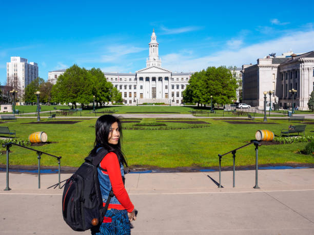 istock A woman Exploring Denver's City Hall 2101134201