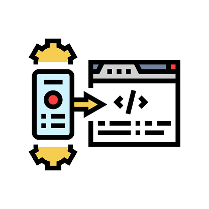 mobile-first indexing seo color icon vector. mobile-first indexing seo sign. isolated symbol illustration