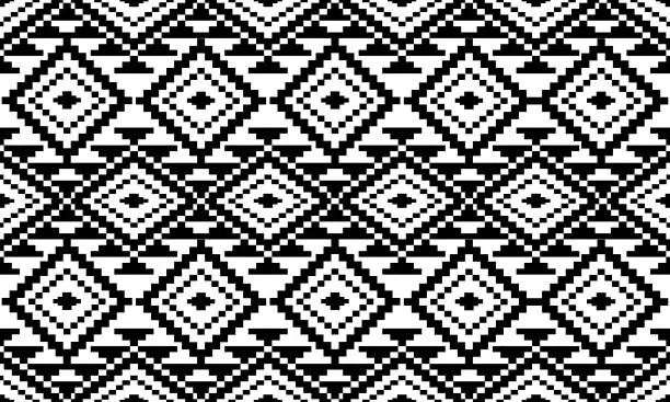 Vector illustration of Aztec geometric seamless ethnic pattern