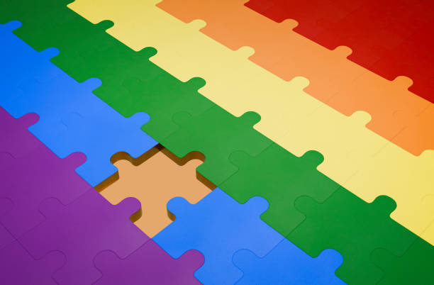 Autism puzzle.Autism awareness day. Colorful bright puzzles.Puzzle. 2 April world autism awareness day background. Top view. Space for text.Copy space.Design element.Care Awareness campaign for Autism