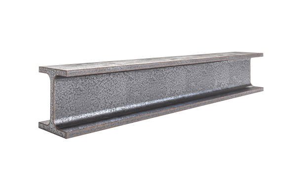 istock metal beam isolated on white background. 2101221321
