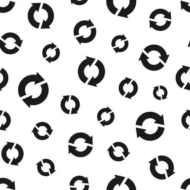 Vector illustration of Refresh. Seamless pattern. Icons on white background