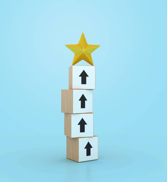 istock 3D Star on Top of Arrows Blocks 2101244530