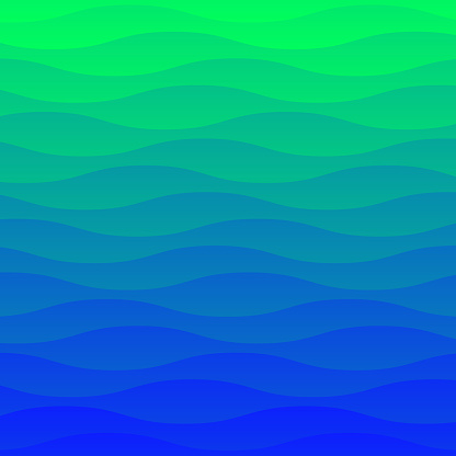 Modern and trendy background. Fluid abstract design with wave shapes and beautiful color gradient. This illustration can be used for your design, with space for your text (colors used: Green, Blue). Vector Illustration (EPS file, well layered and grouped), square format (1:1). Easy to edit, manipulate, resize or colorize. Vector and Jpeg file of different sizes.