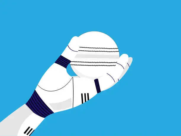 Vector illustration of AI in cricket