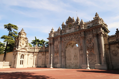 The majestic Gate of the Sultan, Sultan's Gate at Dolmabahce Palace, Istanbul, Turkey 2022