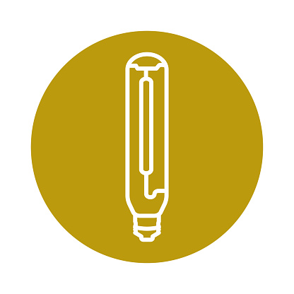 Tubular, T lamp black line icon. Pictogram for web page, mobile app, promo.
