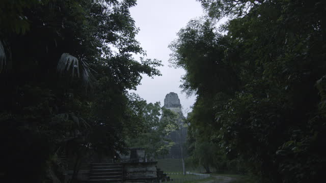 Temple Ruin Tikal in the distance