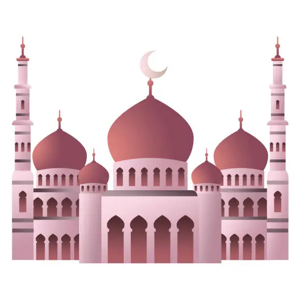 Vector illustration of Sacred Mosques Islamic Vector Masterpieces