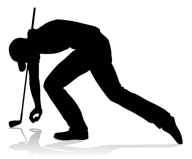 illustrations, cliparts, dessins animés et icônes de golfer golf sports person silhouette - swing child silhouette swinging