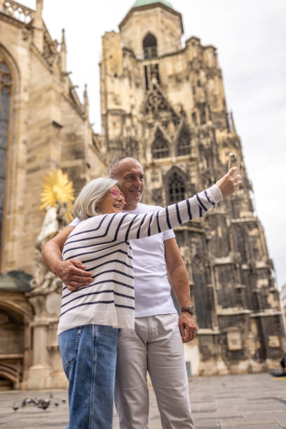 istock Mature couple taking a selfie in Vienna 2101330825
