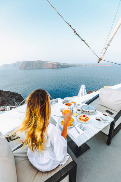 istock Morning Bliss: Luxury Breakfast with a View in Oia, Santorini 2101337356