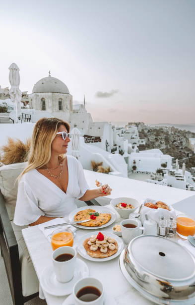 istock Morning Bliss: Luxury Breakfast with a View in Oia, Santorini 2101337357