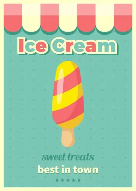 Vector illustration of Ice cream shops flyer